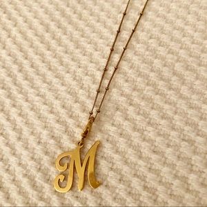 Cursive “M” Monogram Gold Necklace
